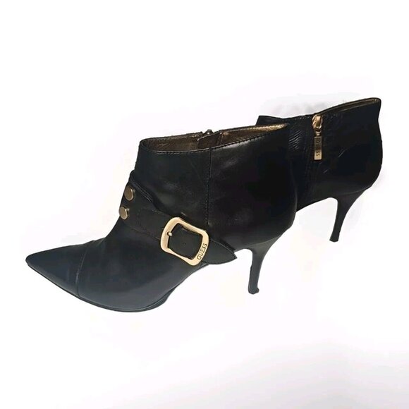 Guess Womens Ankle Boots Black Faux Leather Stiletto Heels Size 8M - Picture 12 of 13